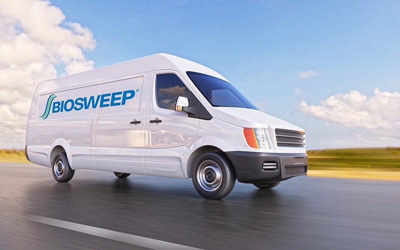 The BioSweep of Chicagoland service van &mdash; we come to your location for every vehicle treatment